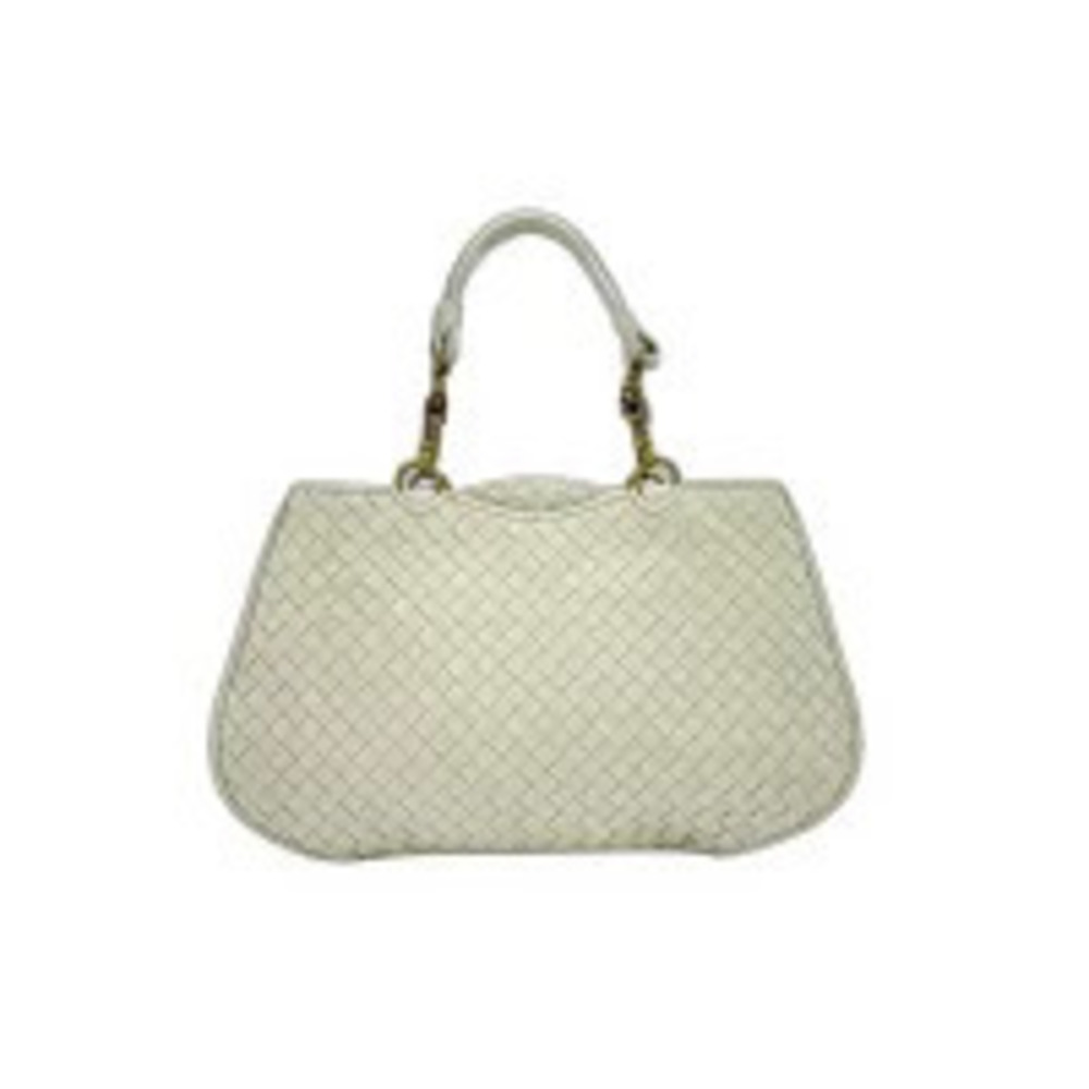 Bottega Veneta Intrecciato Leather Basket Tote Bag woven leather White